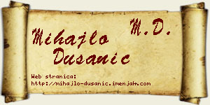 Mihajlo Dušanić vizit kartica